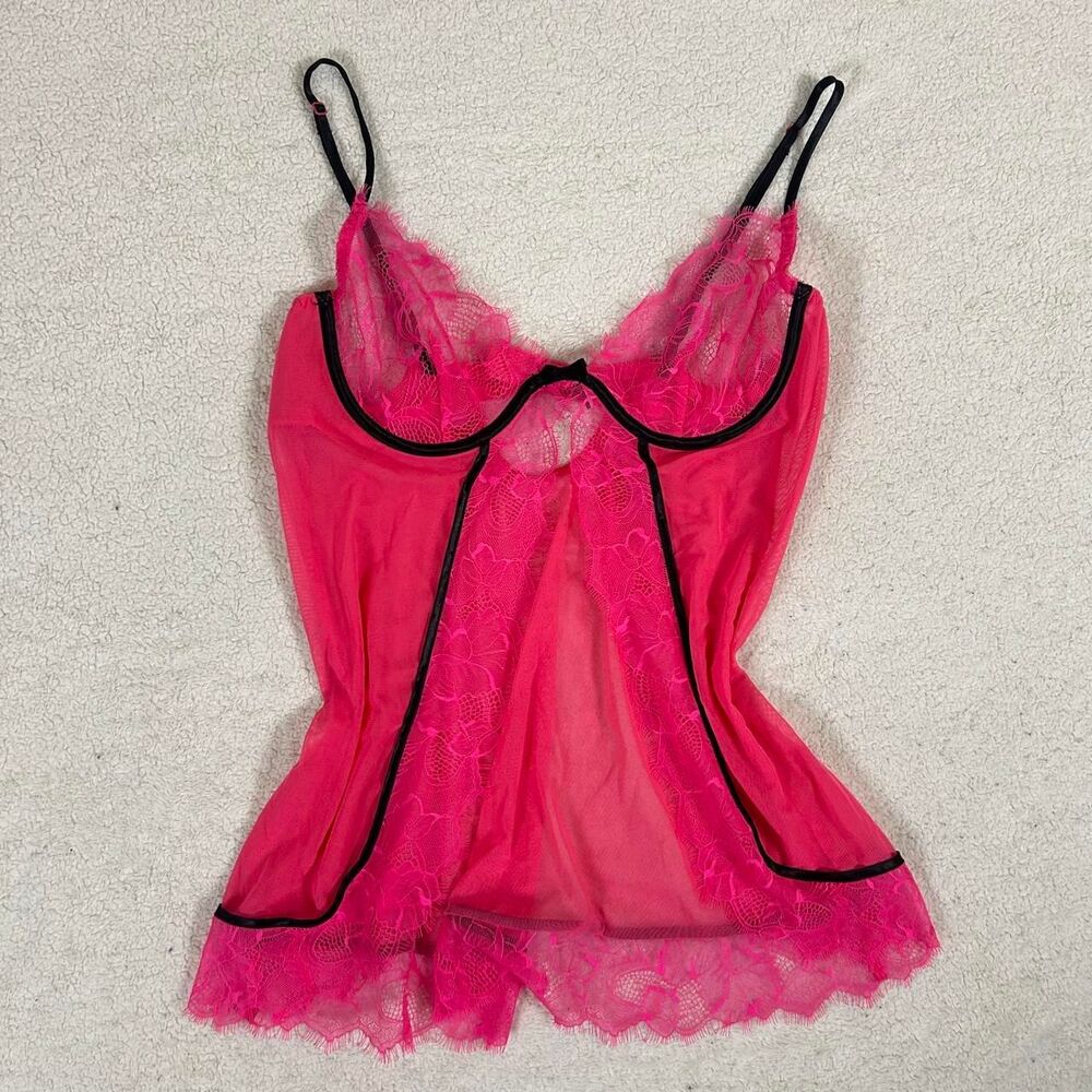 Fredericks of Hollywood Mcbling Pink and Black Slip